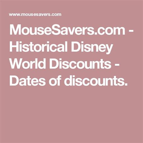 mousesavers historical discounts